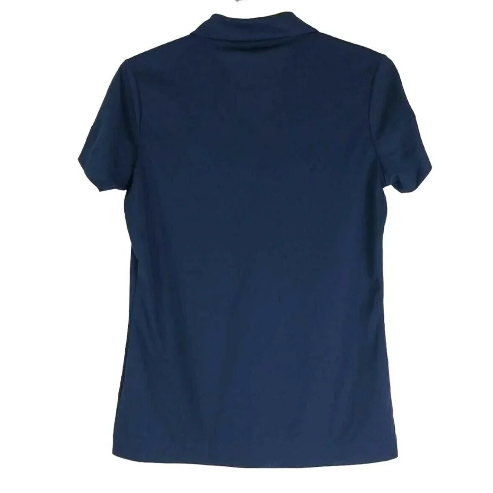 Nike Dri Fit Women Golf Shirt V Neck Collar Small Roche Blue Embroidered New - Picture 3 of 11